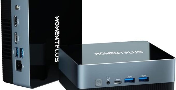 MOMENTPLUS 5600U Mini PC, up to 4.75GHz AMD Ryzen 5 5600U Mini Computers 16GB RAM 512GB SSD Mini PC Ryzen 4K HDMI Dual Band WiFi6 Bluetooth5 Auto Power On for Home Office Ryzen Mini PC