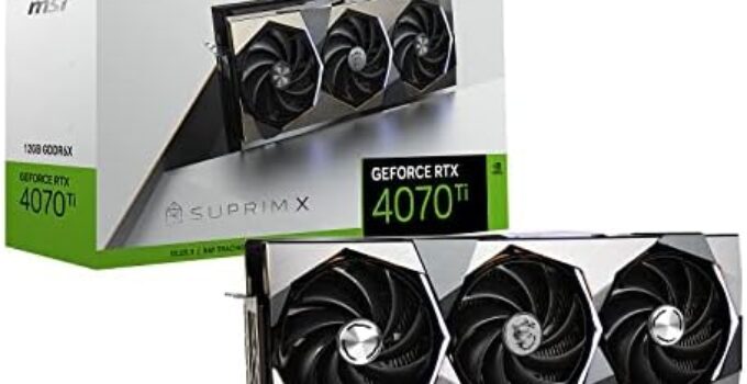 MSI GeForce RTX 4070 Ti SUPRIM X 12G Gaming Graphics Card – 12GB GDDR6X, 2790 MHz, PCI Express Gen 4, 192-bit, 3X DP v 1.4a, HDMI 2.1a (Supports 4K & 8K HDR)