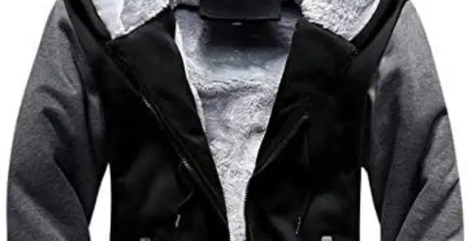 Men’s Zip Up Hoodie Heavyweight Winter Sweatshirt Fleece Sherpa Lined Warm Jacket