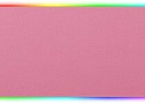 MoKo RGB Gaming Mouse Pad, Large Extended Glowing Led Mousepad with 15 Lighting Modes and USB 2.0 Port, Non-Slip Rubber Base Computer Keyboard Pad Mat for Gamer, 32.09 x 12 x 0.16 Inch – Cherry Pink