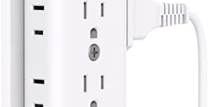 Outlet Extender Multi Plug Outlet, USB Wall Charger, 3-Sided Power Strip with 6 AC Outlet Splitter and 3 USB Ports (2 USB C), NO Surge Protector Cruise Essentials for Ship and Travel, Dorm, Office