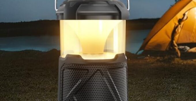 RIDALUX Portable Bluetooth Speakers LED Atmosphere Camping Lights Outdoor, IPX6 Waterproof Wireless Speaker with LED Lights for Patio, Yard, Party, Hiking, Gift for Men Women Fathers