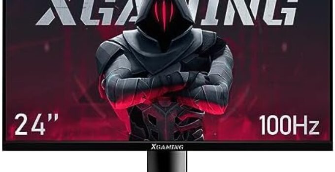 XGaming 23.8 Inch FHD Gaming Monitor 100Hz,IPS HDR PC Monitor HDMI Display, 1080P with Low Blue Light Eye Care, Build-in FreeSync,VESA Compatible, Black