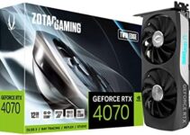 ZOTAC Gaming GeForce RTX 4070 Twin Edge DLSS 3 12GB GDDR6X 192-bit 21 Gbps PCIE 4.0 Compact Gaming Graphics Card, IceStorm 2.0 Advanced Cooling, Spectra RGB Lighting, ZT-D40700E-10M
