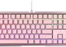 Cherry MX 3.0 S Wired Mechanical Gaming Keyboard. Aluminum Housing Built for Gamers w/MX Blue Switches. RGB Backlit Color Display Over 16m Colors. Pink