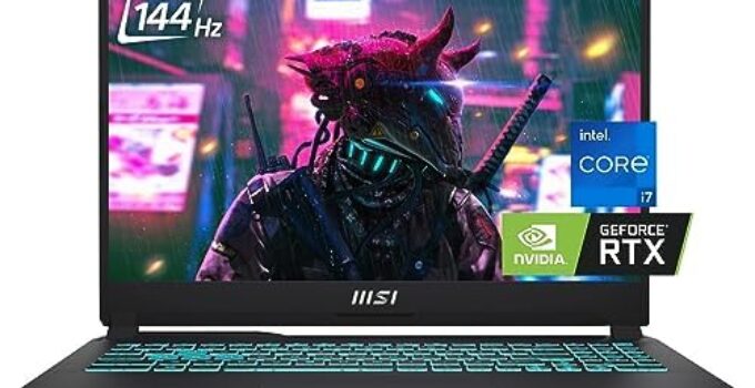 MSI Cyborg 15 Gaming Laptop, 15.6″ 144Hz FHD IPS Display, 10-Core Intel Core i7-12650H, NVIDIA Geforce RTX 4060, 32GB DDR5 RAM, 1TB NVMe SSD, Backlit Keyboard, HDMI, USB-C, Win 11, w/CUE Accessories