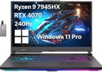 ASUS ROG Strix G17 Gaming Laptop, 17.3″ QHD 240Hz, AMD Ryzen 9-7945HX(16 cores), NVIDIA GeForce RTX 4070 GPU, 32GB DDR5 RAM, 1TB SSD, Backlit Keyboard, WiFi 6, Win 11 Pro, Gray, 32GB Hotface USB Card