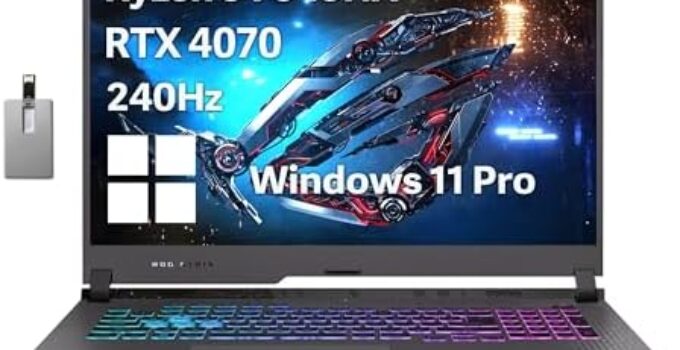 ASUS ROG Strix G17 Gaming Laptop, 17.3″ QHD 240Hz, AMD Ryzen 9-7945HX(16 cores), NVIDIA GeForce RTX 4070 GPU, 16GB DDR5 RAM, 1TB SSD, Backlit Keyboard, WiFi 6, Win 11 Pro, Gray, 32GB Hotface USB Card
