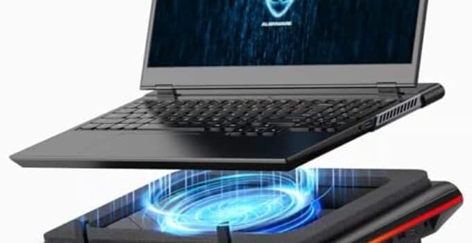 2023 New Gaming Laptop Cooling Pad with Powerful Turbofan, RGB Laptop Cooler Radiator with Infinitely Variable Speed, Touch Control, LCD Screen, 3-Port USB, Seal Foam for Rapid Cooling Laptop 15-19in