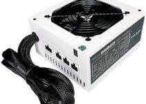 Apevia ATX-ES700-WH Essence 700W ATX Semi-Modular Gaming Power Supply with Auto-Thermally Controlled 120mm Black Fan, 115/230V Switch, All Protections, White Casing
