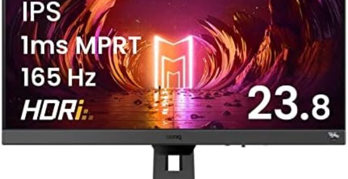 BenQ MOBIUZ EX240 Gaming Monitor 24″ FHD 1080p 165Hz 1ms | IPS | HDRi | sRGB | Color Optimizer | Black eQualizer | Freesync | Eye-Care | Height, Swivel & Tilt | DisplayPort | HDMI | Built-In Speakers
