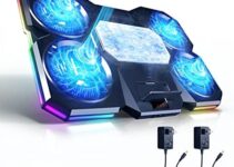 Cooling Pad for Gaming Laptop with Thermoelectric Cooler, 36w 4-Fan Powerhouse, RGB Lights, Laptop Stand with Fan, Laptop Fan Cooling Pad 17″ 15.6″ 17.3″ 21″