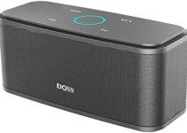 DOSS Bluetooth Speaker, SoundBox Touch Portable Wireless Speaker with 12W HD Sound and Bass, IPX5 Water-Resistant, 20H Playtime, Touch Control, Handsfree, Speaker for Home, Outdoor, Travel- Grey