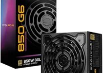 EVGA SuperNOVA 850 G6, 80 Plus Gold 850W, Fully Modular, Eco Mode with FDB Fan, 10 Year Warranty, Includes Power ON Self Tester, Compact 140mm Size, Power Supply 220-G6-0850-X1