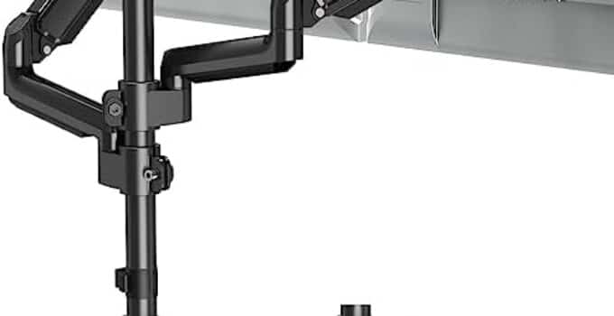 ErgoFocus Dual Monitor Mount for 13 to 32″ Computer Screen, Gas Spring Monitor Stands for 2 Monitors Hold up to 19.8lbs Each, Height Adjustable Dual Monitor Desk Mount, VESA Mount 75×75/100×100 mm