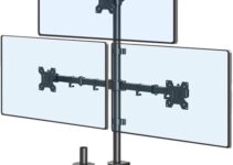 ErgoFocus Triple Monitor Stand, Monitor Desk Mount for Three Screens up to 32 Inch, Stacked Monitor Arm for 3 Monitors Max 17.6lbs per Arm, Height Adjustable, Tilt, Swivel VESA Mount 75/100x100mm