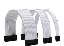 FormulaMod Sleeve Extension Power Supply Cable Kit 18AWG ATX 24P+ EPS 8-P+PCI-E8-P with Combs for PSU to Motherboard/GPU (White)
