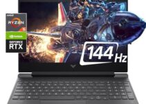 HP Victus 15 Gaming Laptop -15.6″ FHD IPS 144Hz – AMD 7000 Ryzen 5 7535HS (Beats i7-11800H) – GeForce RTX 2050 Graphics – Backlit – USB-C B&O Win11 Black + HDMI Cable (8GB RAM | 512GB SSD)