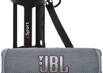 JBL FLIP 6 Waterproof Portable Speaker Bundle with gSport Silicone Sleeve (Gray)