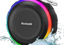 Kunodi Bluetooth Shower Speaker with IPX7 Waterproof, Dynamic Lights, Crisp Clear Sound, True Wireless Stereo, Clip Portable for Pool Beach Boat Kayak Float Golf Gift