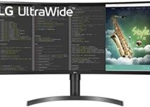 LG 35WN75C-B UltraWide Monitor 35” QHD (3440 x 1440) Curved Display, sRGB 99% Color Gamut, HDR 10, USB-Type C, AMD FreeSync, 3-Side Virtually Borderless Design – Black