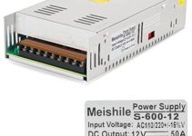MEISHILE 12V 50A 600W DC Switching Power Supply Adapter PSU AC to DC Industrial Transformer Converter for LED Drive Light Lamp Meter 3D Printer Semiconductor Pump Motor Drive 220V 110V to 12Volt