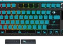 MOLGRIA SKYLOONG GK87 Jellyfish Pudding Keycaps RGB Backlit Gaming Keyboard, Hot Swappable Red Mechinery Gateron Switches, Tripe-Mold Connection with Knobs and Screen Display Mechanical Keyboard