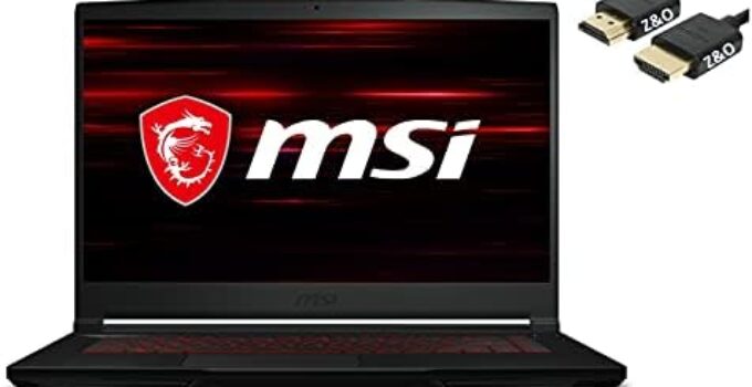 MSI 2023 Newest GF63 Thin Gaming 15 Laptop, 15.6″ FHD IPS Display, 11th Gen Intel i5-11400H, 16GB RAM, 512GB SSD, GeForce RTX 3050 4GB, Win11, HDMI Cable