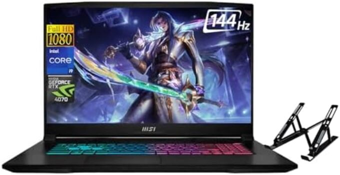 MSI 2023 Newest Katana Gaming Laptop, 17.3″ 144Hz FHD Display, Intel Core i9-13900H(up to 5.4GHz), NVIDIA GeForce RTX 4070, 64GB DDR5, 2TB SSD, Wi-Fi 6, Bluetooth, Windows 11 Home, with Laptop Stand