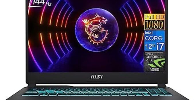 MSI Cyborg Gaming Laptop 2023 Newest, 15.6″ FHD 144Hz Display, NVIDIA GeForce RTX 4060, Intel Core i7-12650H Processor, 64GB DDR5 RAM, 2TB SSD, Backlit Keyboard, Wi-Fi, Bluetooth, Windows 11 Home