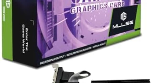 Mllse Radeon R7 240 4GB Graphics Card, 320SP DDR3 128-bit CRT HDMI DVI Office Gaming Ultra-Thin LP Video Card, PCI Express 3.0 Single Fan for Office and Gaming