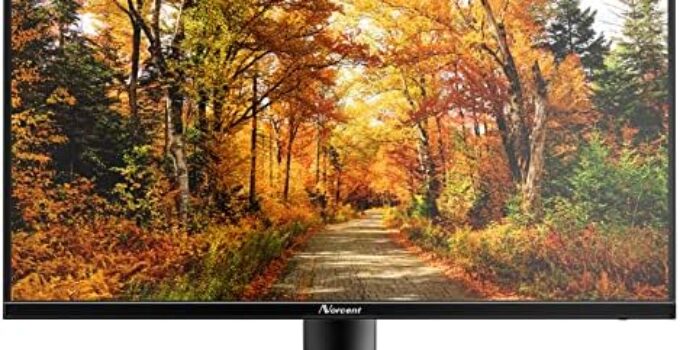 Norcent 27 Inch Desktop Frameless Monitor, 75hz Full HD 1080p VA LED Display, HDMI VGA Port, Wide Viewing Angle Blue Light Protection, Thin Frame Vesa Mountable, Adjustable Angle Screen, MN27-H