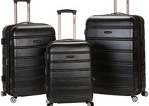 Rockland Melbourne Hardside Expandable Spinner Wheel Luggage, Black, 3-Piece Set (20/24/28)