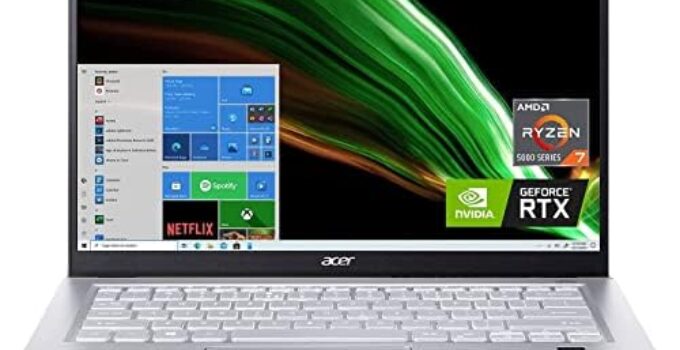 acer Swift X Laptop 2023 Newest, 14″ FHD Display, NVIDIA GeForce RTX 3050 Graphics, AMD Ryzen 5 5600U Processor, 8GB RAM, 1TB SSD, Backlit Keyboard, Wifi6, Windows 11 Home