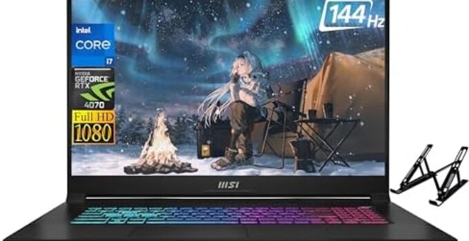 msi Katana 17 Gaming Laptop – 17.3″ FHD 144Hz Display, Intel Core i7-13620H, NVIDIA GeForce RTX 4070, 32GB DDR5, 2TB SSD, Wi-Fi6, Backlit Keyboard, Windows 11 Home, with Laptop Stand