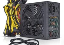 1600W Mining Power Supply,110V-220V PC PSU Mining Rigs Power Supply Support 6 GPU Card for BTC ETH ETC ZEC ZCASH DGB XMR Miner with Cooling Fan