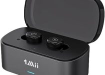 1Mii True Wireless Earbuds for TV Listening Watching, Wireless Earbuds with Transmitter Charging Dock for Optical, AUX, RCA, Plug n Play, 60ft Long Range