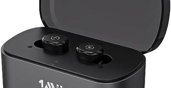 1Mii True Wireless Earbuds for TV Listening Watching, Wireless Earbuds with Transmitter Charging Dock for Optical, AUX, RCA, Plug n Play, 60ft Long Range