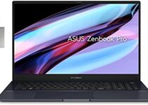 ASUS Zenbook Pro 17 17.3″ WQHD 165Hz Touch Gaming Laptop, AMD Ryzen 9 6900HX, 16GB LPDDR5 RAM, 512GB SSD, NVIDIA GeForce RTX 3050, Backlit Keyboard, Win 11 Pro, Black, 32GB USB Card