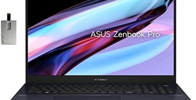 ASUS Zenbook Pro 17 17.3″ WQHD 165Hz Touch Gaming Laptop, AMD Ryzen 9 6900HX, 16GB LPDDR5 RAM, 512GB SSD, NVIDIA GeForce RTX 3050, Backlit Keyboard, Win 11 Pro, Black, 32GB USB Card