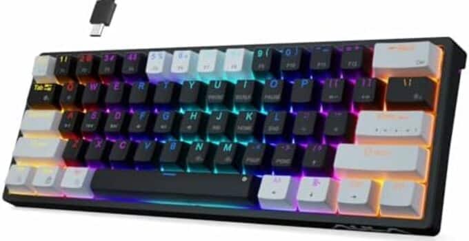 AULA 60 Percent Keyboard, 29 RGB Gaming Keyboard 60% Percent, Hot Swappable Mechanical Keyboard, Blue Switch Mechanical Gaming Keyboard, Small Keyboard Wire.