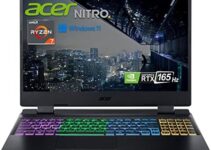 Acer Nitro 5 Gaming Laptop | AMD Ryzen 7 6800H | GeForce RTX 3070 Ti GPU |15.6″ QHD 165Hz IPS Display | 32 GB DDR5 RAM | 1 TB PCIe SSD | Killer Wi-Fi 6 | 4-Zone RGB Backlit Keyboard
