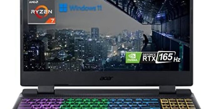 Acer Nitro 5 Gaming Laptop | AMD Ryzen 7 6800H | GeForce RTX 3070 Ti GPU |15.6″ QHD 165Hz IPS Display | 32 GB DDR5 RAM | 1 TB PCIe SSD | Killer Wi-Fi 6 | 4-Zone RGB Backlit Keyboard