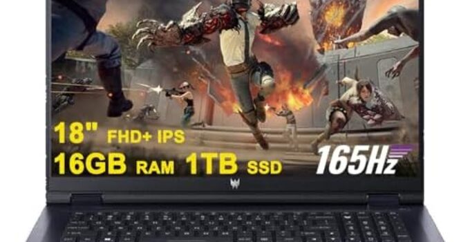 Acer Predator Helios Neo 18 18-inch Gaming Laptop – Intel 16-Core i7-13700HX – 16GB RAM – 1TB SSD – GeForce RTX 4060 8GB Graphic – Thunderbolt4 AX1675i Win11 Black +HDMI Cable (Renewed)