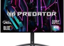 Acer Predator X27U | 27″ WQHD 2560 x 1440 OLED Gaming Monitor | AMD FreeSync Premium | Up to 240Hz | Up to 0.01ms | 1000nits@HDR 3% | DCI-P3 99% | Delta E