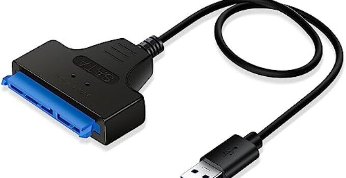 Ainiv USB 3.0 to SATA Adapter Cable for 2.5″ SSD HDD Drives, Super Fast Data Transfer, SATA Cable Converte, SATA to USB 3.0 External Converter and Cable – USB III Converter