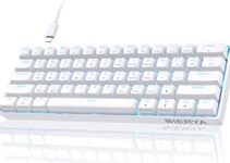 DIERYA 60% Mechanical Keyboard, DK61se Wired Gaming Keyboard with Brown Switches, LED Backlit Ultra-Compact 61 Keys Mini Office Keyboard for Windows Laptop PC Gamer Typist（White）