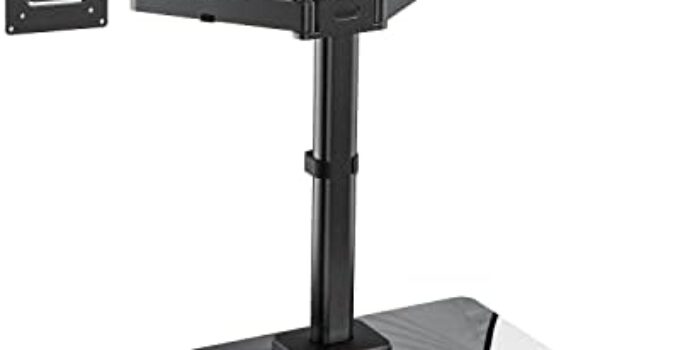 ErGear Freestanding Dual Monitor Stand, Monitor Mounts for 13 to 32 inches Computer Screens, Dual Monitor Arm with Tempered Glass Base for 2 Monitors, Vesa Mount Fits Up to 22 lbs per Arm