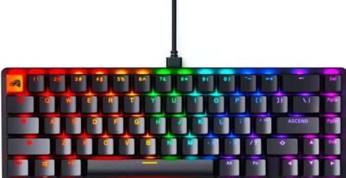GLORIOUS Gaming GMMK 2 – TKL Mechanical Keyboard – Custom 65% Keyboard – Compact -Hotswap w/Cherry Mx Style Switches – Incl. Double Shot Keycaps & Linear Switches – PC Gaming Setup Accessories
