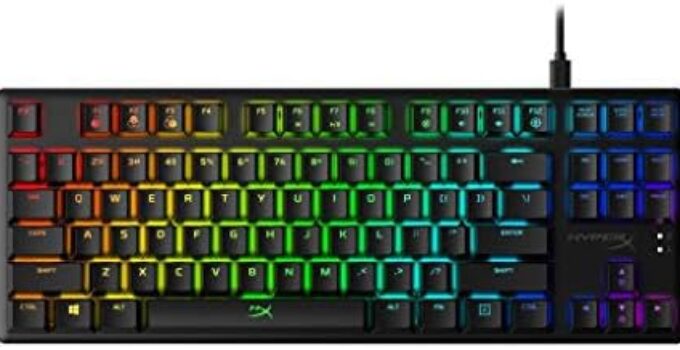 HyperX Alloy Origins Core Mechanical Gaming Keyboard – Tenkeyless, Aqua Tactile Switch, RGB, Anti-Ghosting, Wired, Compatible with PC, PS4, PS5, Xbox One, Xbox Series X|S (Renewed)